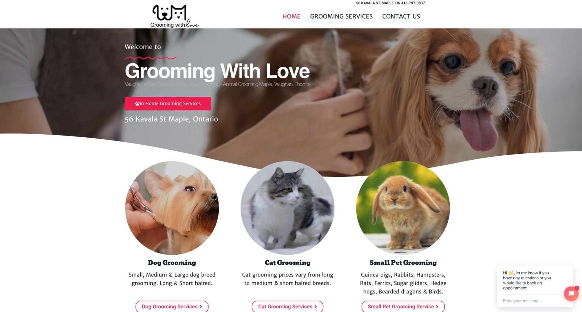 dog grooming website design company
